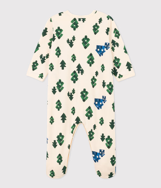 Babypyjama met dennenprint van molton wit AVALANCHE/ MULTICO