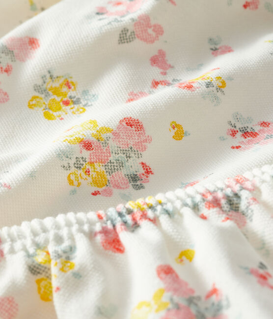 Jurk en bloomer met print babymeisje wit MARSHMALLOW/wit MULTICO