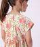 Katoenen kinderjurk met korte mouwen en bloemenprint wit/multicouleur