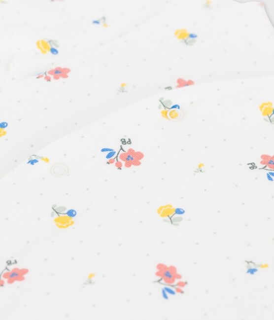 Lange tuinbroek met print van bio tubic voor baby's wit MARSHMALLOW/ PAPAYE