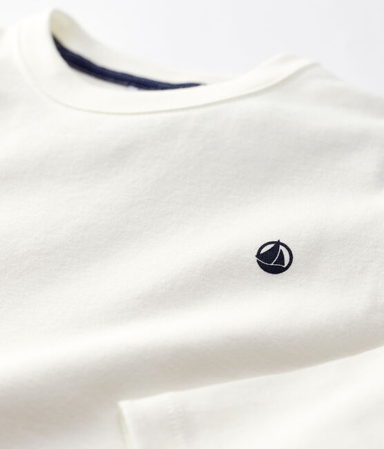 T-shirt in biokatoen voor jongens/meisjes wit MARSHMALLOW