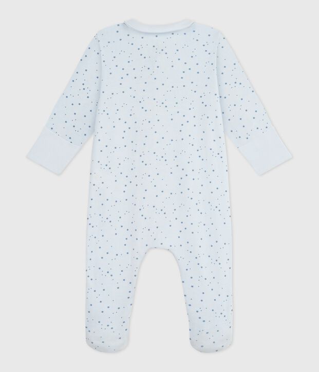 Katoenen babypyjama met kraagje en sterrenprint blauw/blauw