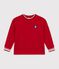 Tee-shirt enfant manches longues en coton uni rouge