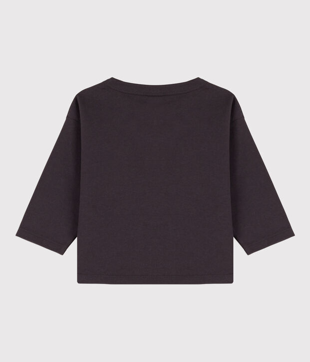 Tee-shirt manches longues b&eacute;b&eacute; en coton gris