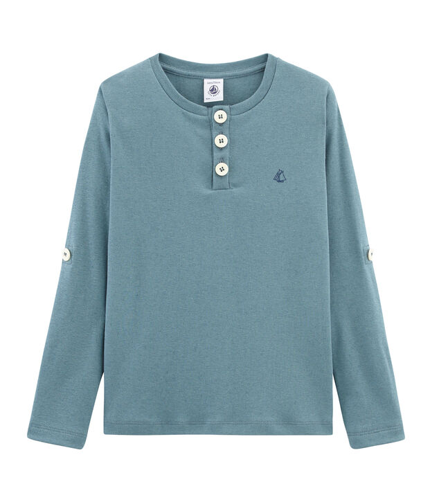 Jongens-T-shirt met lange mouwen blauw