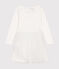 Robe en côte et tulle enfant fille blanc MARSHMALLOW