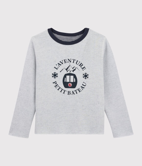 Tee-shirt réversible enfant garçon bleu SMOKING/blanc MARSHMALLOW