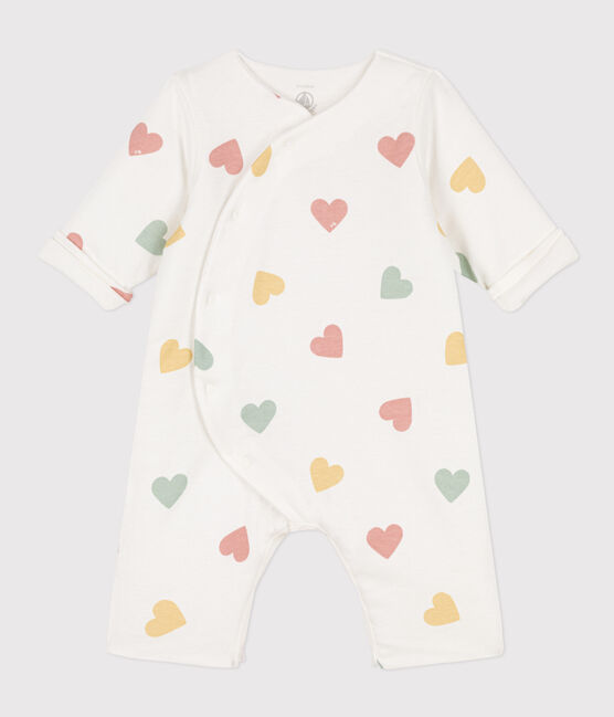 Lang pakje van katoen voor baby's wit MARSHMALLOW/wit MULTICO
