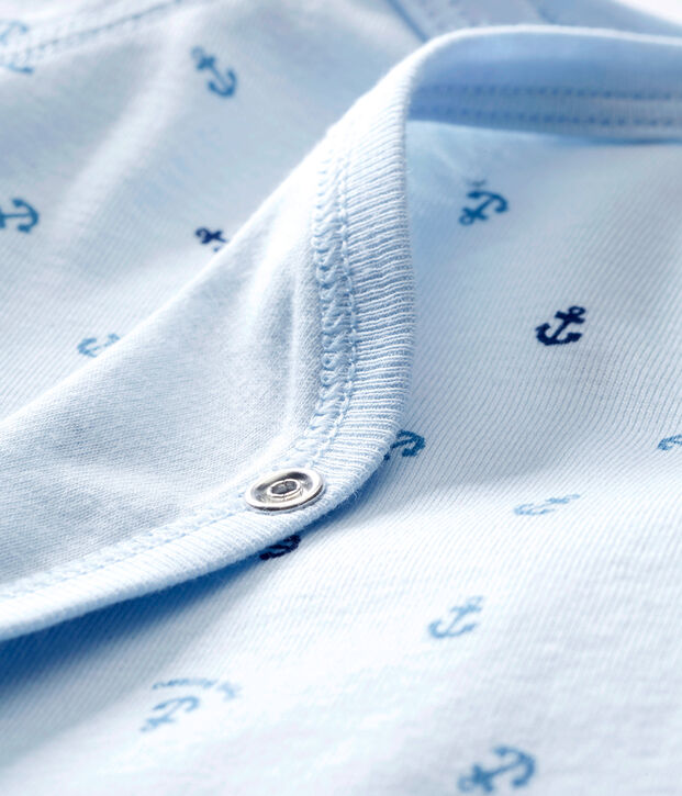 Eerste body met lange mouwen voor babyjongens blauw/blauw