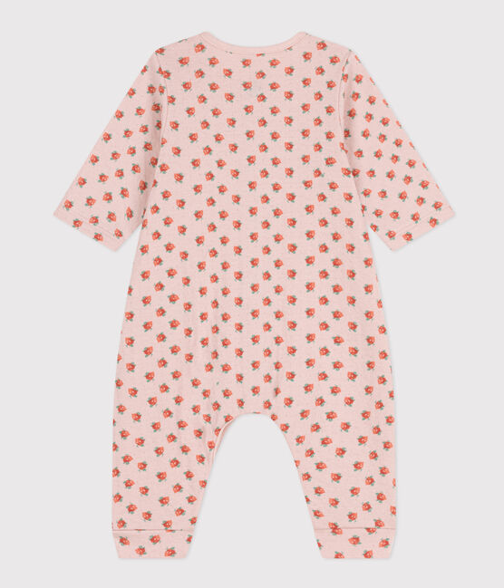 Lange babypakje in tubic met bloemenprint roze SALINE/wit MULTICO