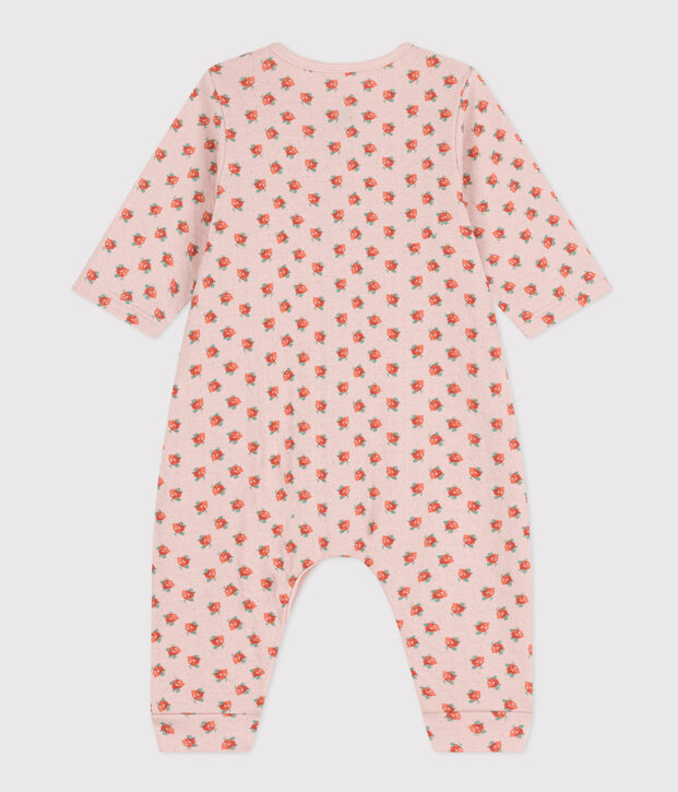 Lange babypakje in tubic met bloemenprint roze/multicouleur