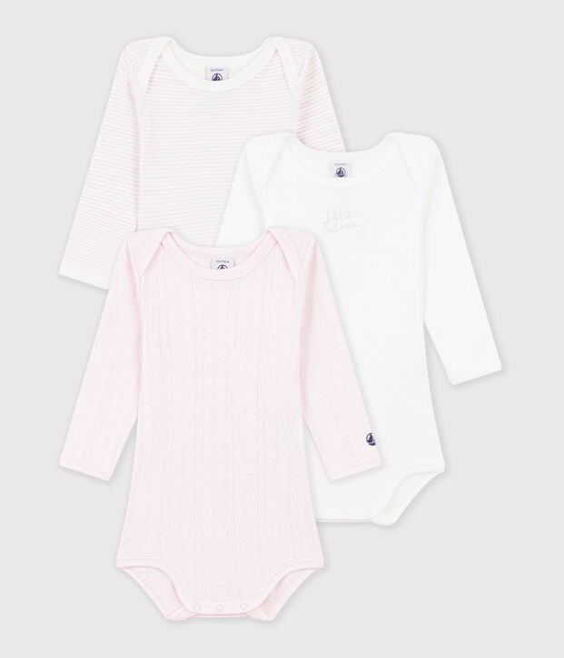 Lot de bodies manches longues en coton multicouleur