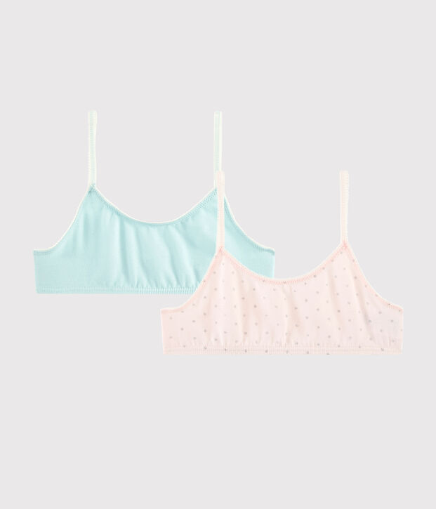 Set van 2 brassi&egrave;res voor meisjes met pailletten multicouleur