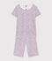 Pyjacourt fleurs en coton petite fille blanc MARSHMALLOW/blanc MULTICO