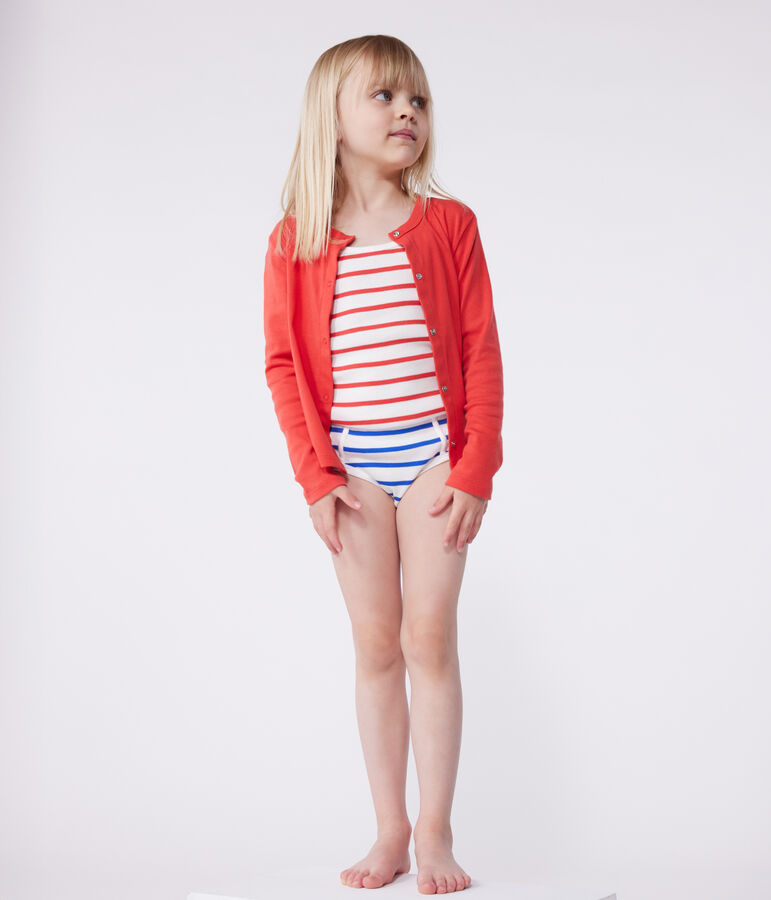 Cardigan enfant en coton uni rouge