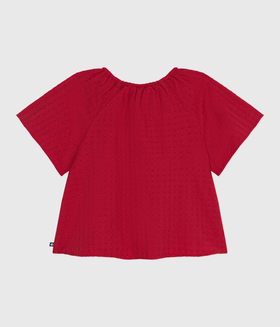 Blouse enfant en coton manches courtes à motif fleurie SPI