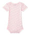 Body bébé fille manches courtes imprimé rose VIENNE/blanc MULTICO