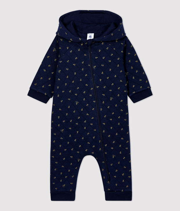 Combinaison &agrave; capuche b&eacute;b&eacute;. bleu/beige