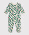 Babypyjama van geruwde fleece met kerstboomprint wit AVALANCHE/ MULTICO