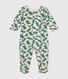 Babypyjama van geruwde fleece met kerstboomprint