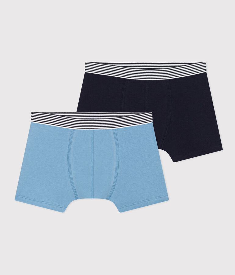 Set van 2 boxershorts voor jongens in katoen en elastaan multicouleur