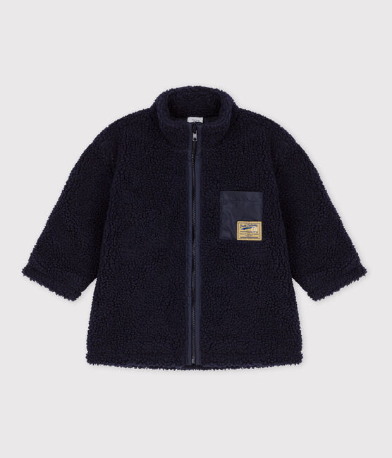 Veste bébé en sherpa recyclée bleu SMOKING