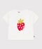 Katoenen T-shirt met korte mouwen en motiefje voor baby's wit