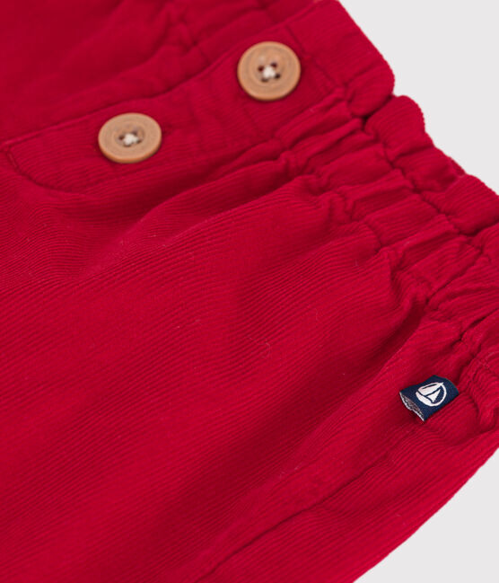 Effen fluwelen babyshort rood TERKUIT