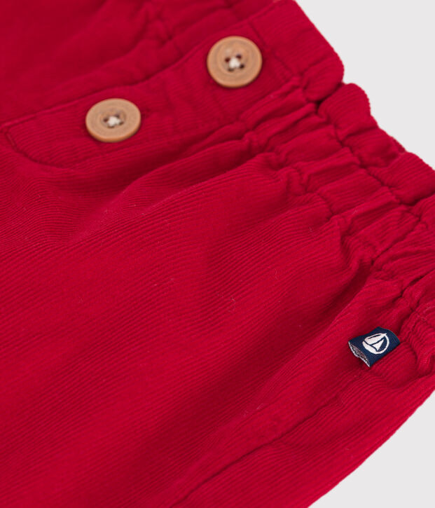 Short b&eacute;b&eacute; en velours uni rouge