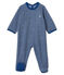 Slaappakje babyjongen van extra warme geruwde bouclébadstof. blauw MAJOR/grijs SUBWAY