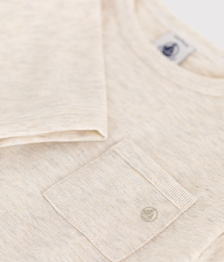 T-shirt met lange mouwen van dunne jersey voor baby's beige