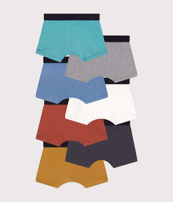 Setje met 7 effen boxershorts van katoen voor kinderen variante 1