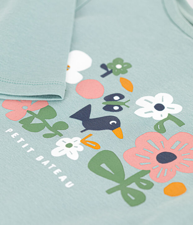 T-shirt met lange mouwen van ribstof voor meisjes groen