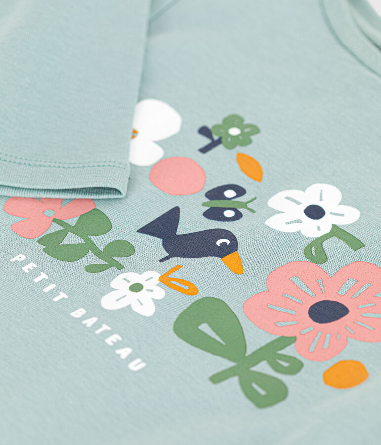 T-shirt met lange mouwen van ribstof voor meisjes groen