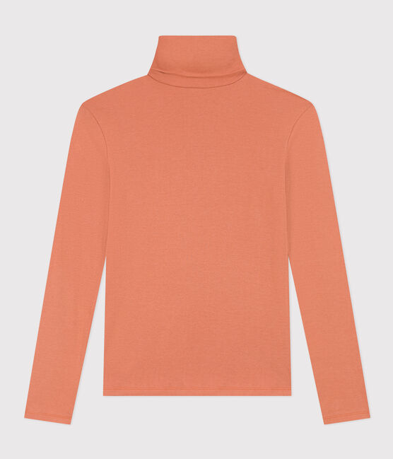 L'ICONIQUE, dames-T-shirt met rolkraag in katoen roze SIENNA