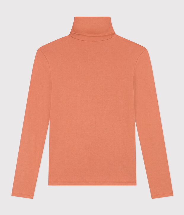 L'ICONIQUE, dames-T-shirt met rolkraag in katoen roze