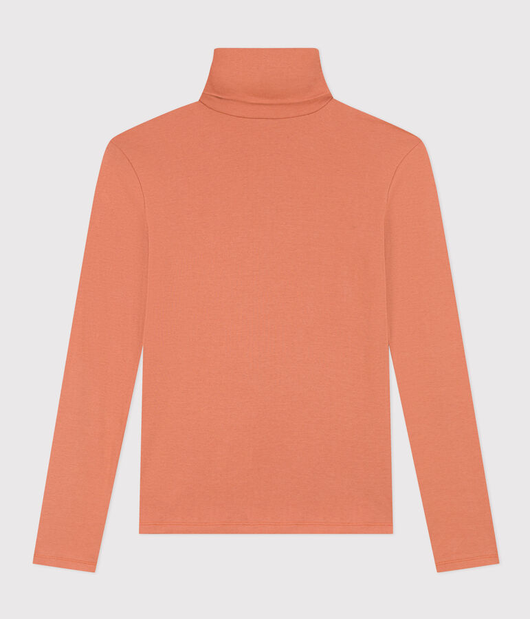 Tee-shirt col roul&eacute; L'ICONIQUE en coton Femme rose