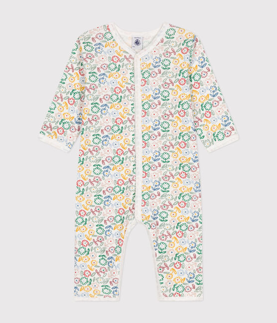 Katoenen babypyjama zonder voetjes met print wit MARSHMALLOW/wit MULTICO