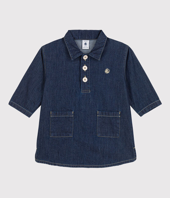 Robe manches longues bébé en denim léger bleu DENIM