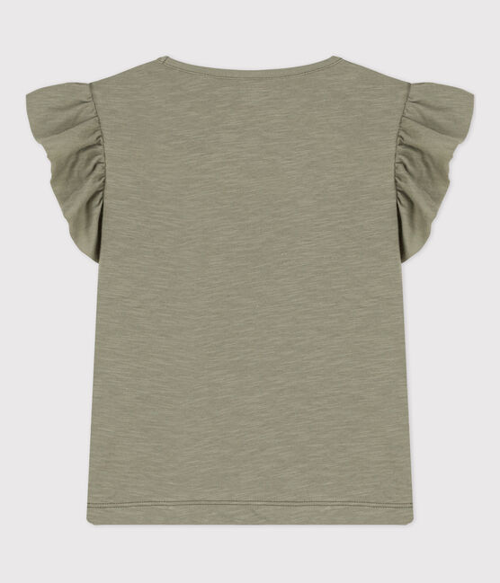 Tee-shirt manches courtes en coton enfant fille vert MARECAGE