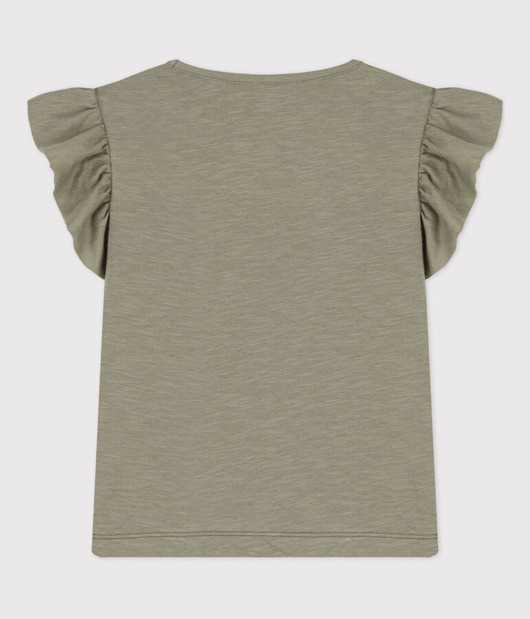 Tee-shirt manches courtes en coton enfant fille vert