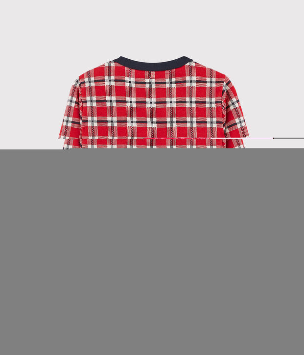 Cardigan &agrave; carreaux enfant fille rouge/multicouleur
