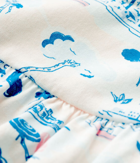 Blouse imprimée sans manches en jersey bébé fille blanc MARSHMALLOW/blanc MULTICO