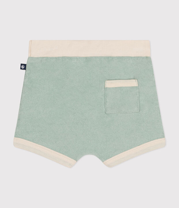 Short in boucl&eacute; badstof voor baby's groen