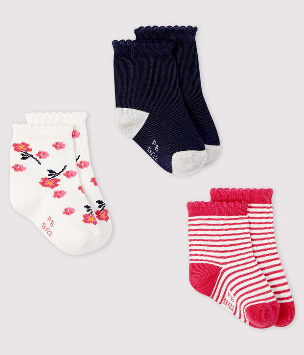 Lot de 3 paires de chaussettes b&eacute;b&eacute; multicouleur