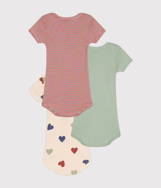 PETIT BATEAU Lot de 3 bodies manches courtes bébé fille pas cher