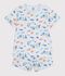 Pyjama short enfant en coton imprim&eacute; phosphorescent bleu/multicouleur