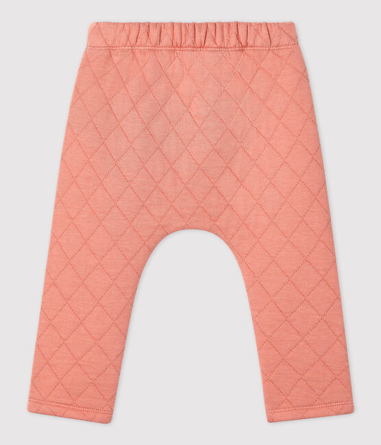 Broek in doorgestikt tubic voor baby's roze PAPAYE