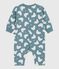 Combinaison longue bébé en coton imprimé ours blanc gris GOBELIN/ MULTICO