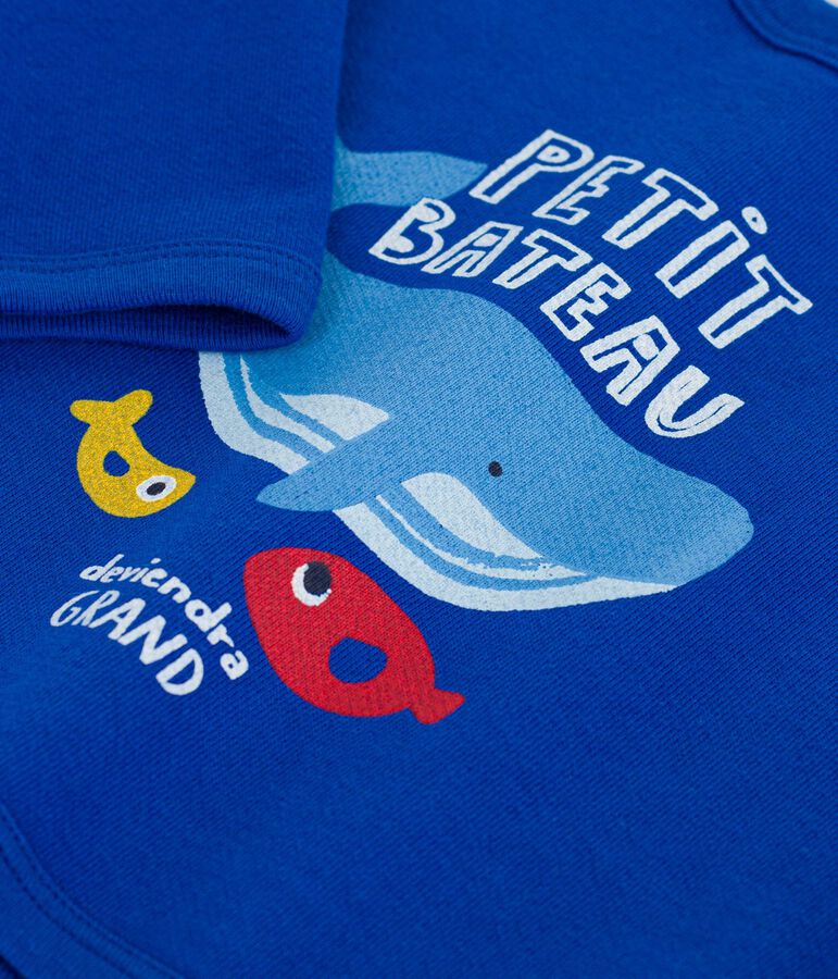 Sweatshirt b&eacute;b&eacute; en coton motif baleine bleu
